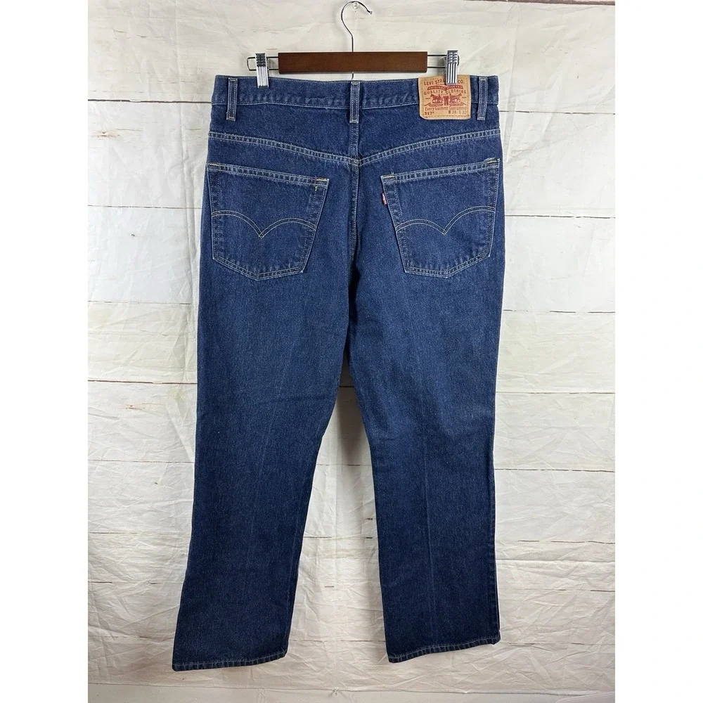 Vintage Levi's 517 Bootcut Jeans 38x32 Men's 90s Y2K Dark Wash